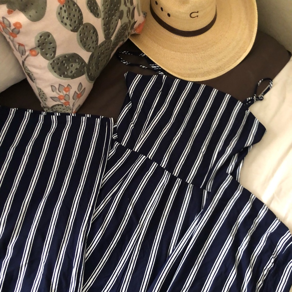 NWT striped navy jumpsuit